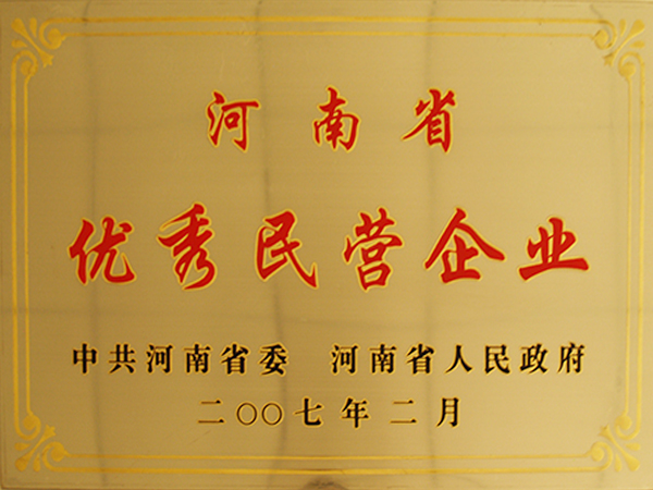 2007年河南省优越民营企业